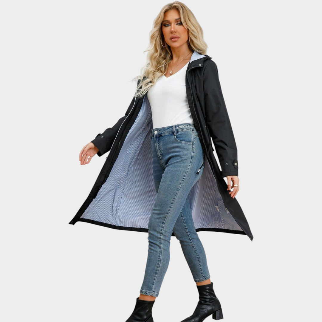 Women’s Waterproof Raincoat Hooded Adjustable Drawstring