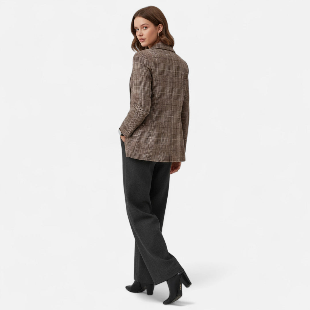 Women’s Plaid Blazer | Classic Tailored Jacket for Business, Office &amp; Smart Casual Wear