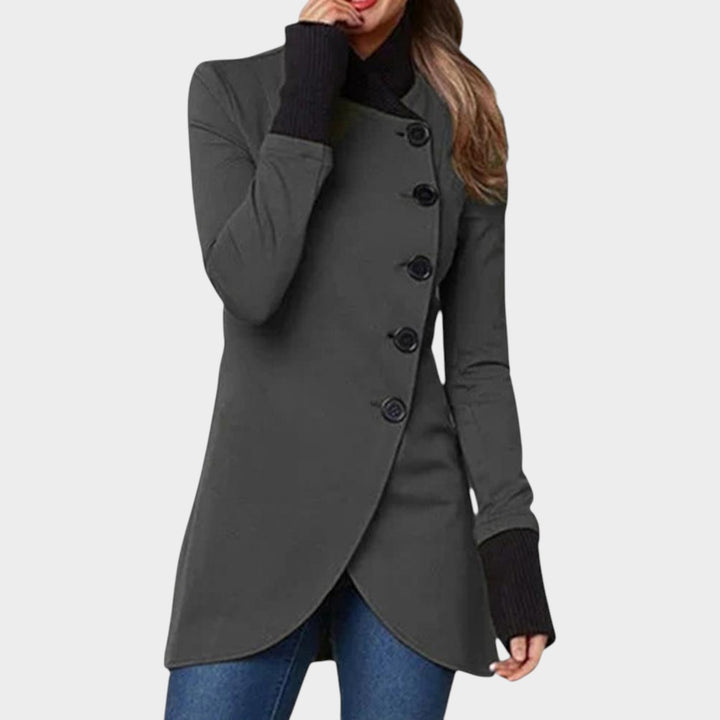 Women’s Collar Wrap Coat Long Sleeve Button Closure