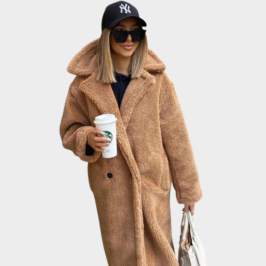 Women’s Faux-Fur Teddy Coat Longline Plush Fleece Winter Style