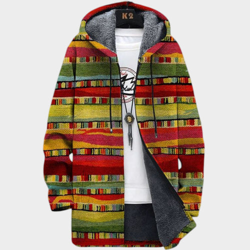 Women’s Fleece Jacket Abstract Brushstroke Pattern