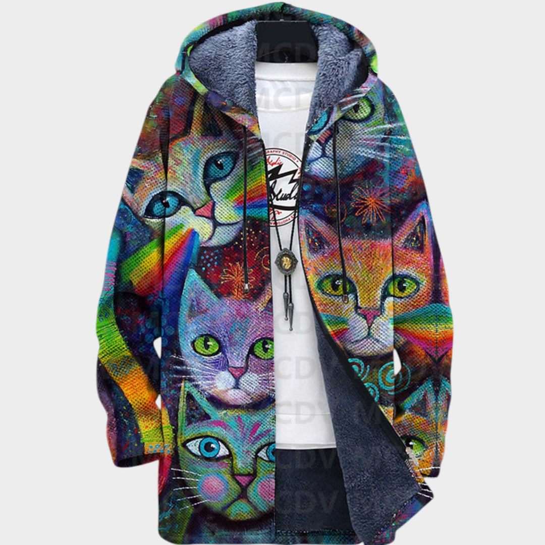 Women’s Fleece Jacket Artistic Pattern Luxury Style