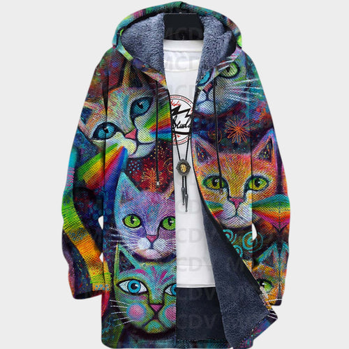 Women’s Fleece Jacket Artistic Pattern Luxury Style