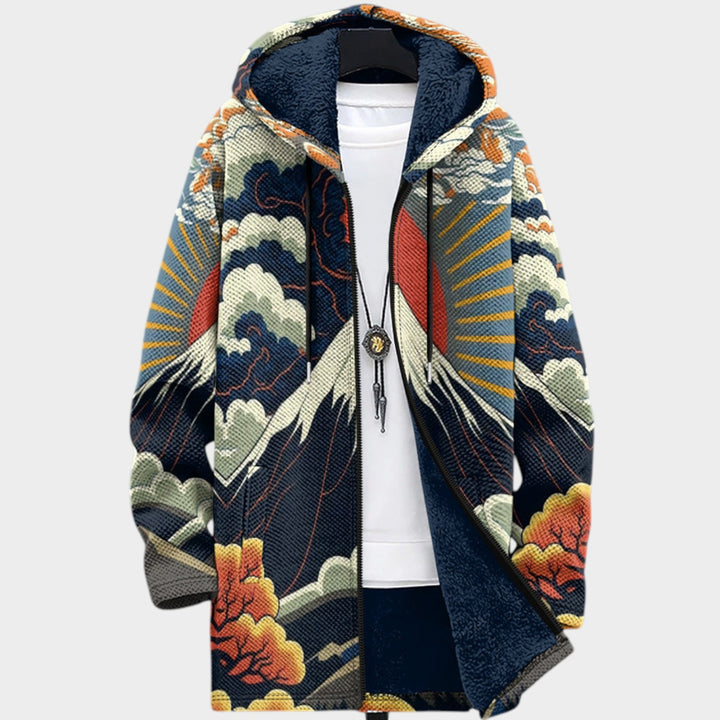 Women’s Fleece Jacket Artistic Pattern Statement Layering