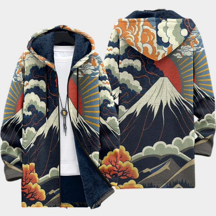 Women’s Fleece Jacket Artistic Pattern Statement Layering