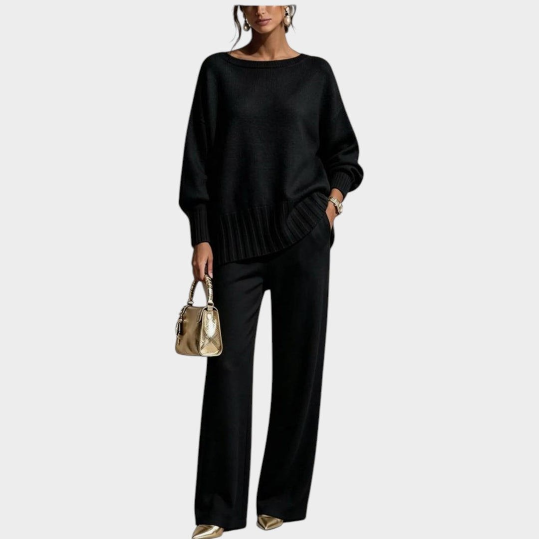Women’s Two Piece Knit Set Sweater Wide Leg Pants