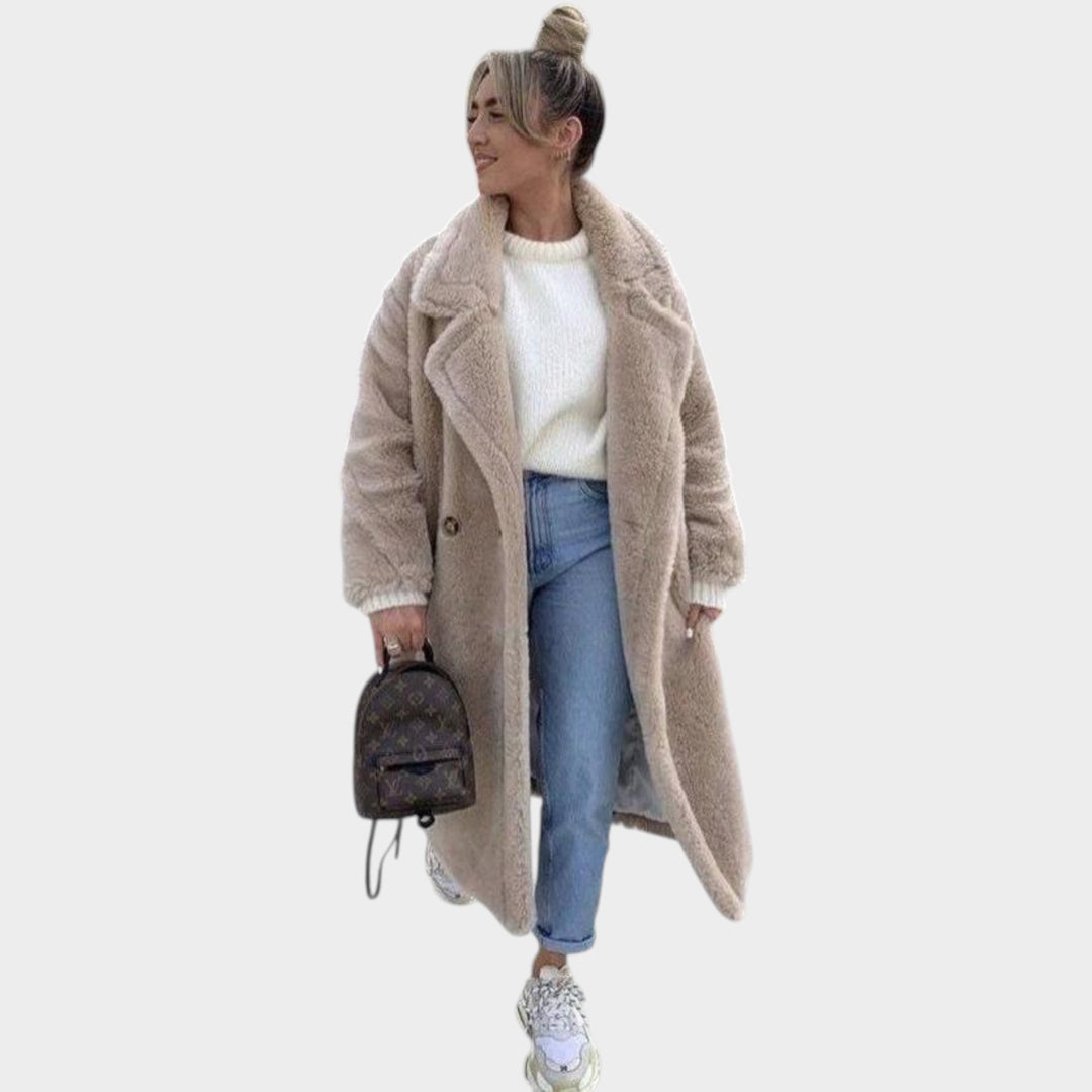Women’s Faux-Fur Teddy Coat Longline Plush Fleece Winter Style