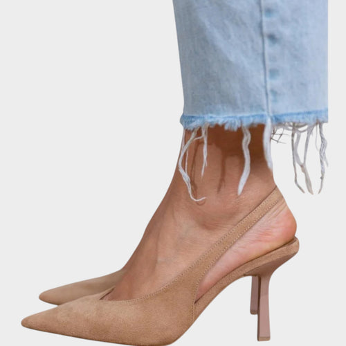 Women's Slingback Heels | Pointed Toe Dress Pumps with Kitten Heel