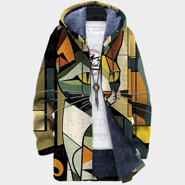 Women’s Fleece Jacket Artistic Pattern Knit Design