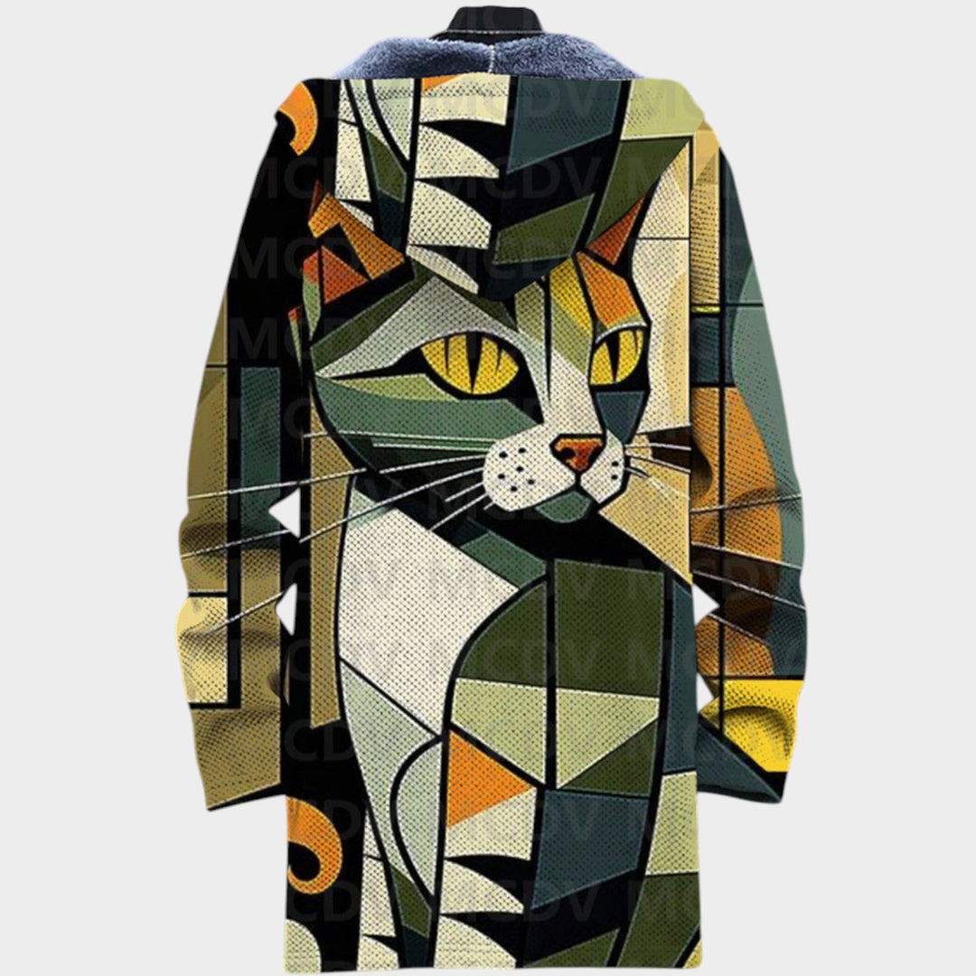 Women’s Fleece Jacket Artistic Pattern Knit Design
