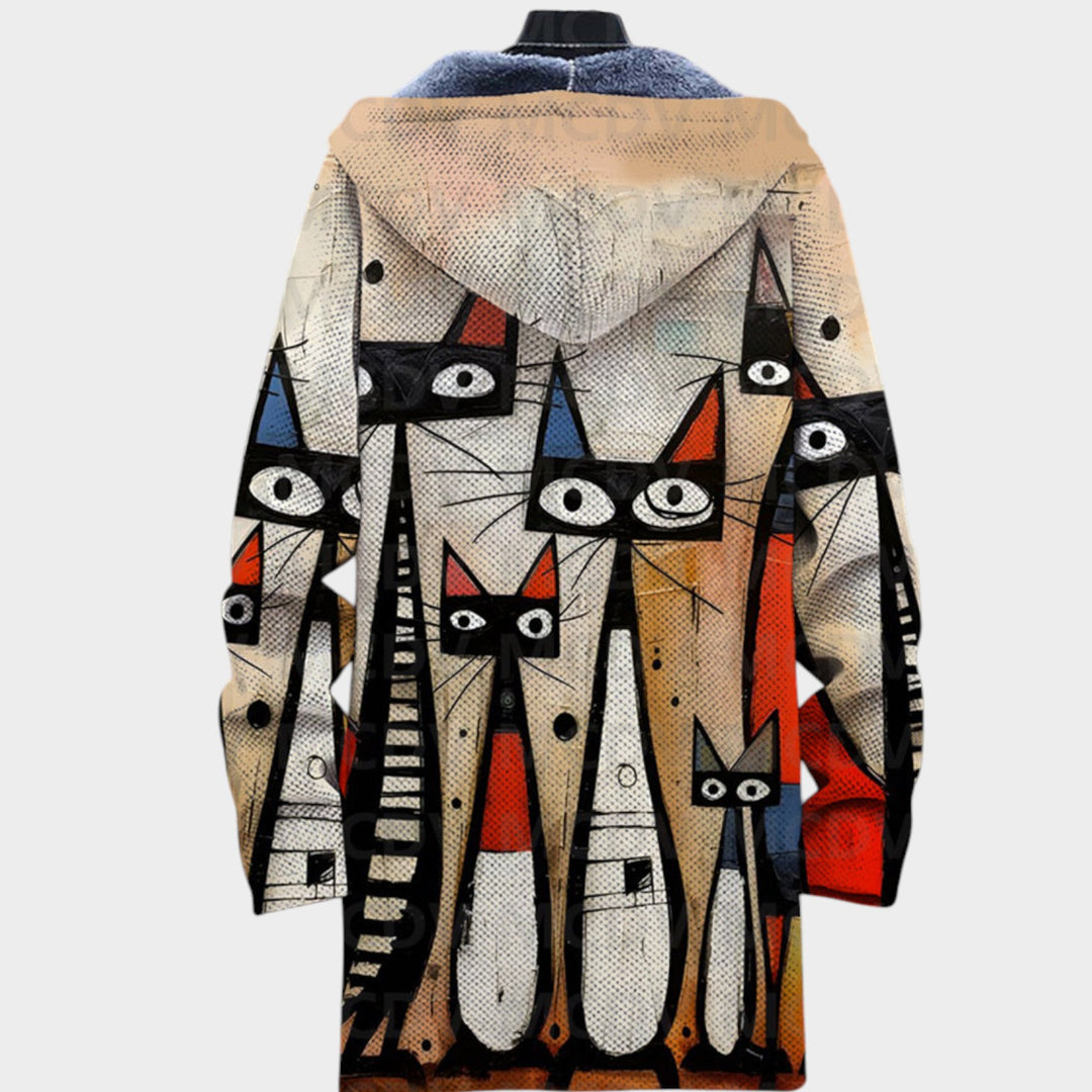 Women’s Fleece Jacket Artistic Pattern Knit Design