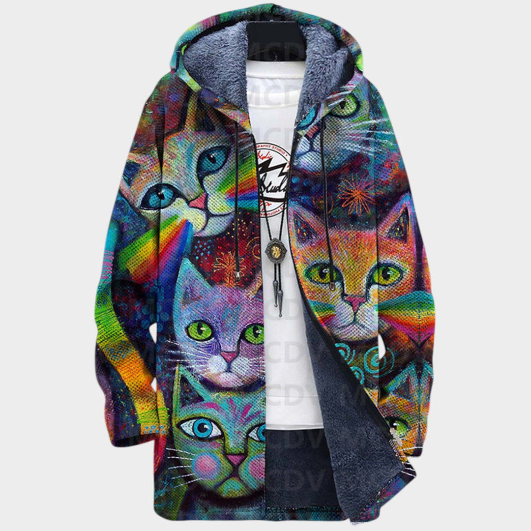 Women’s Fleece Jacket Artistic Pattern Knit Design