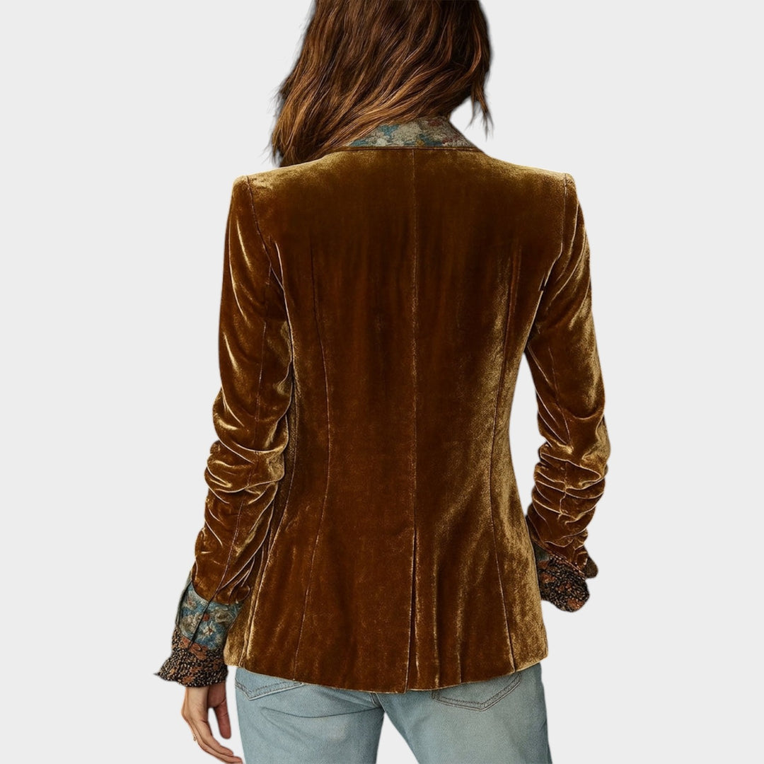 Women’s Floral Print Blazer Patchwork Vintage Style