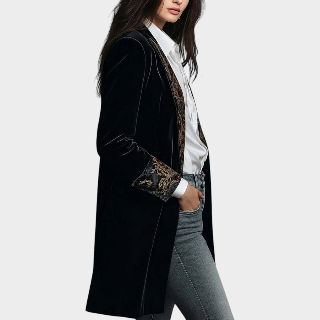 Women’s Baroque Print Blazer Fitted Statement Jacket