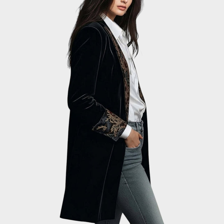 Women’s Baroque Print Blazer Fitted Statement Jacket