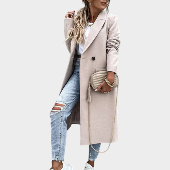 Women’s Long Coat Double Breasted Notch Collar
