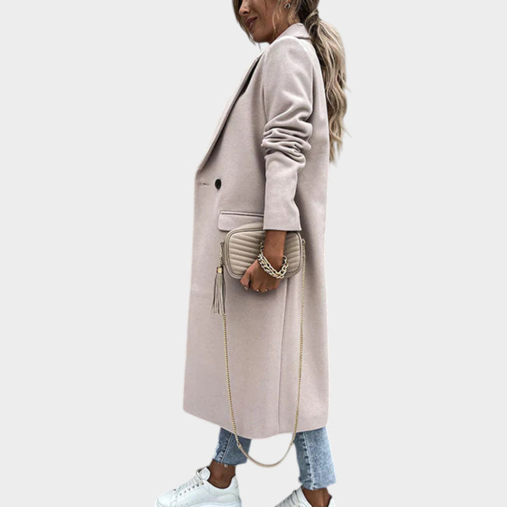 Women’s Long Coat Double Breasted Notch Collar