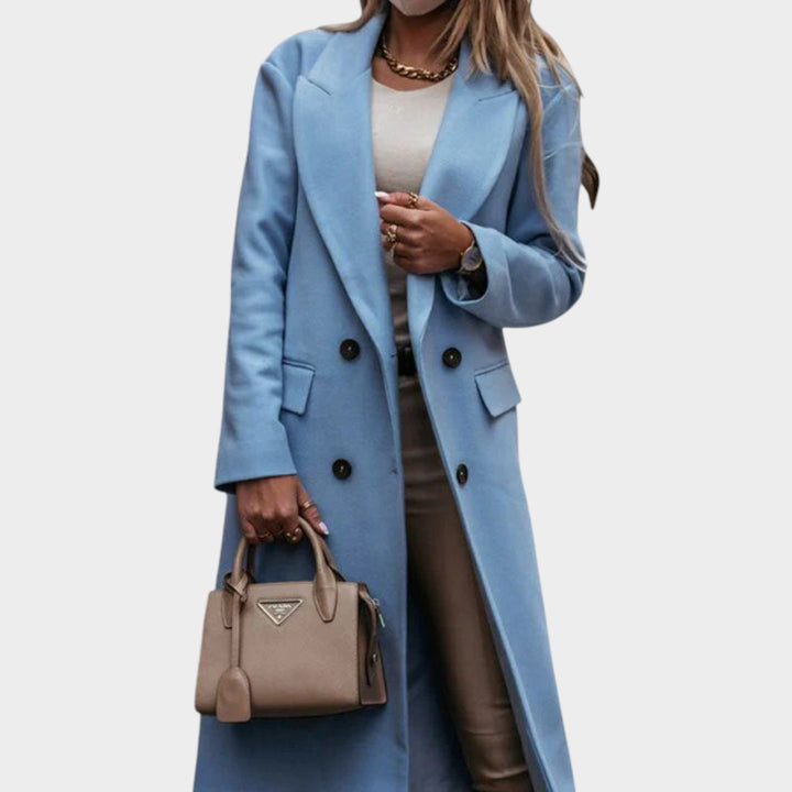 Women’s Long Coat Double Breasted Notch Collar