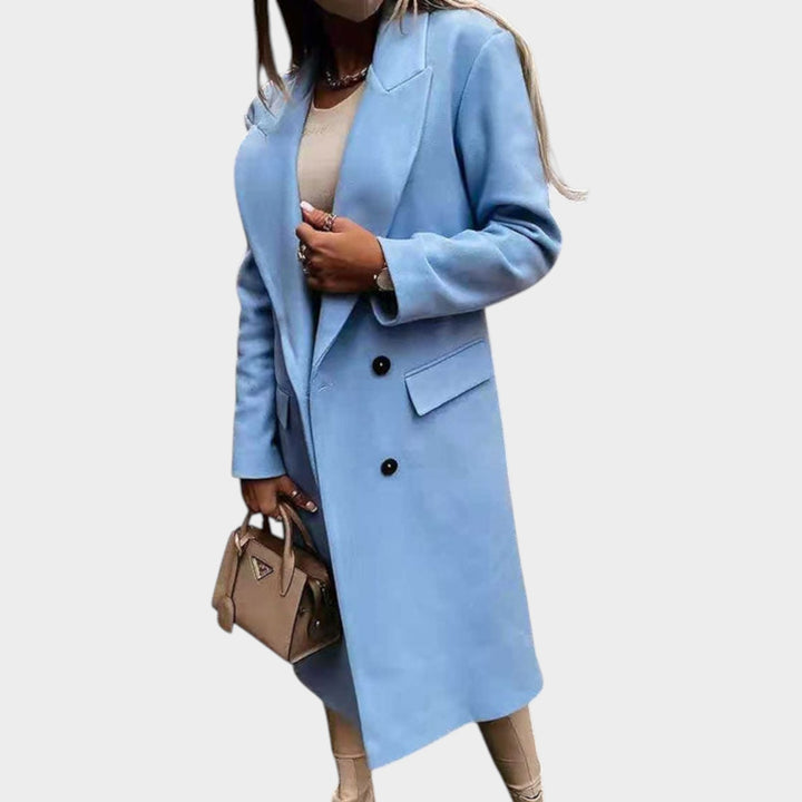 Women’s Long Coat Double Breasted Notch Collar
