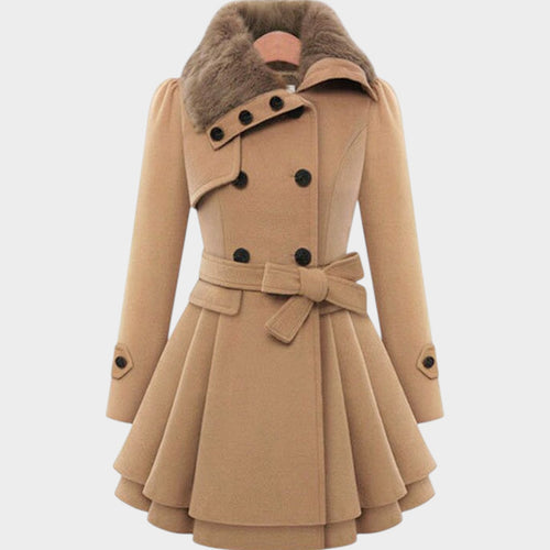 Women’s Double-Breasted Coat Minimalist Design