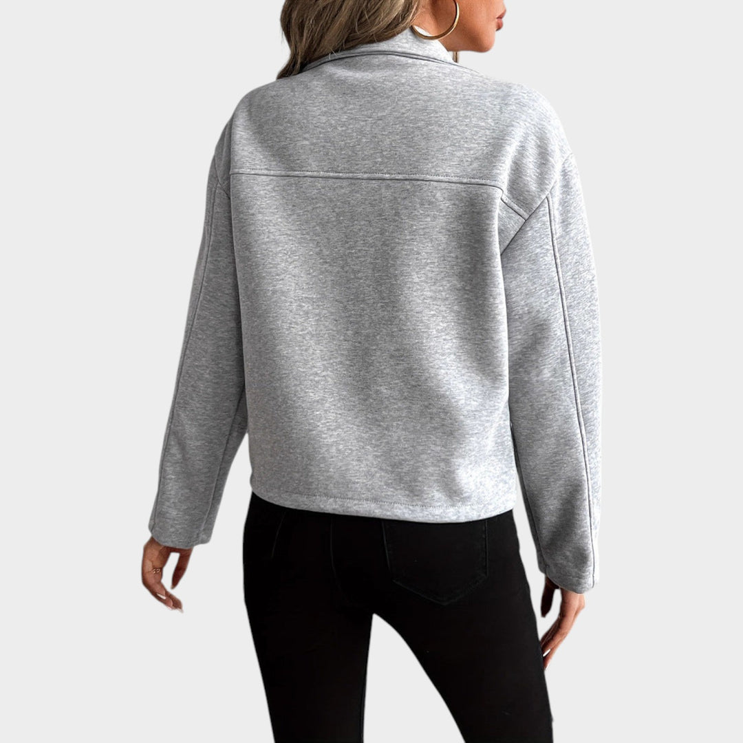 Women’s Fleece Jacket Flap Pockets Casual Style