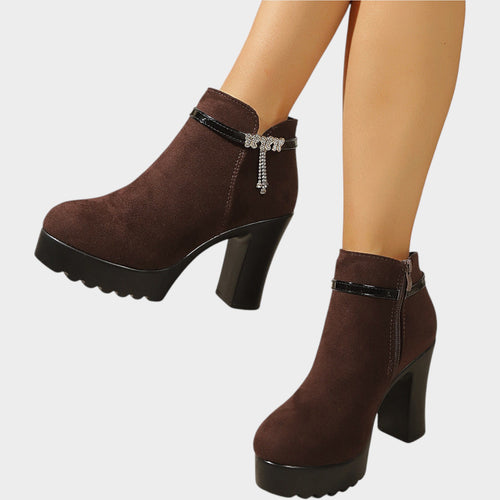 Women’s Ankle Boots Glitter Detail Non Slip Sole