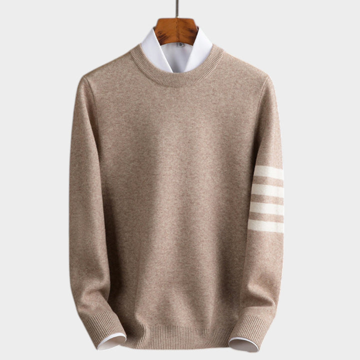 Wool Striped Sleeve Sweater