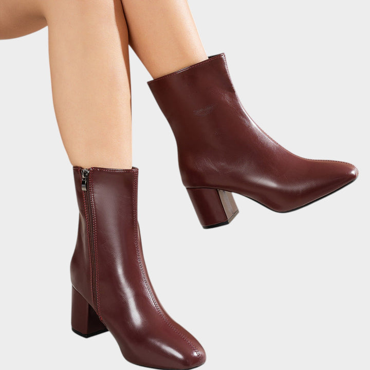 Women’s Ankle Boots Block Heel Side Zip