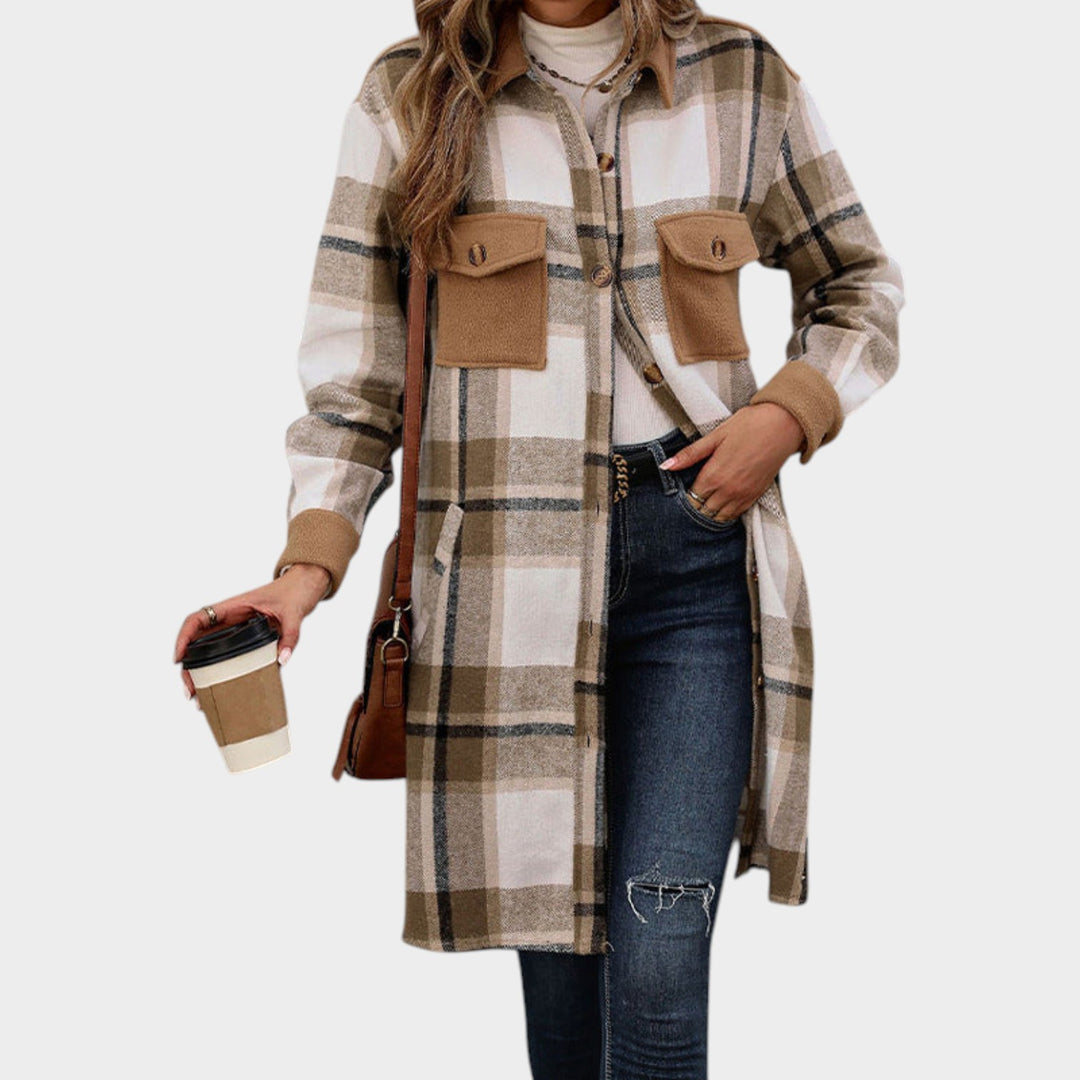 Women’s Plaid Coat Long Sleeve