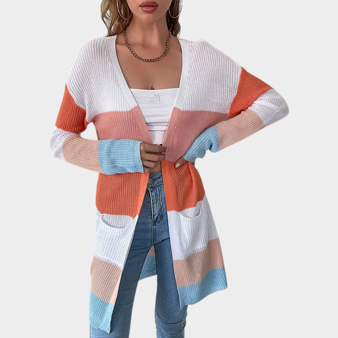Women’s Knit Cardigan Long Sleeve Pocket Design