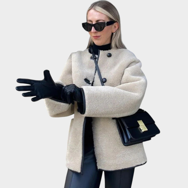 Women’s Faux-Fur Coat Cropped Pocket Detail