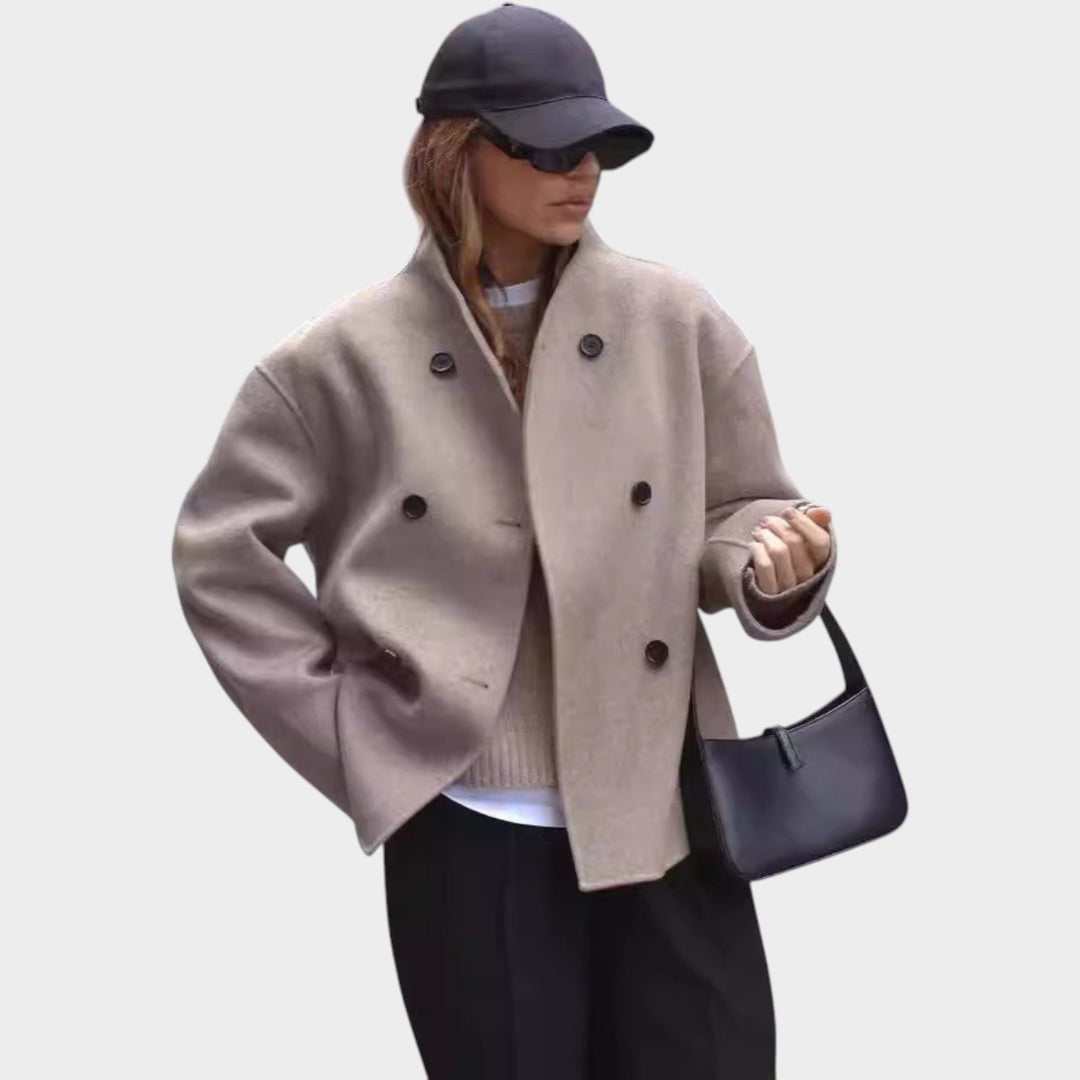 Women’s Wool Jacket Dual Zip Utility Pockets