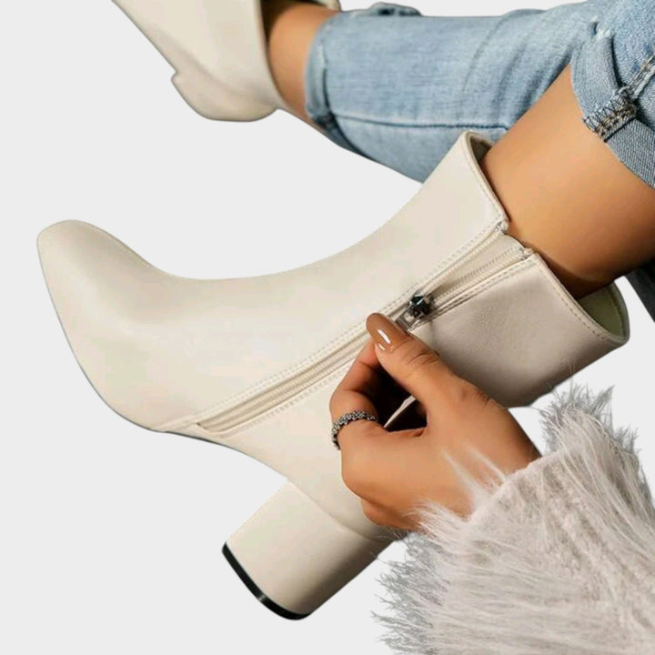 Women’s Ankle Boots Block Heel Side Zip