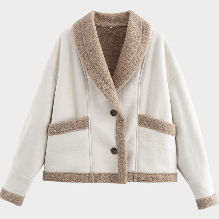 Women’s Sherpa Jacket Casual Suede Button Front