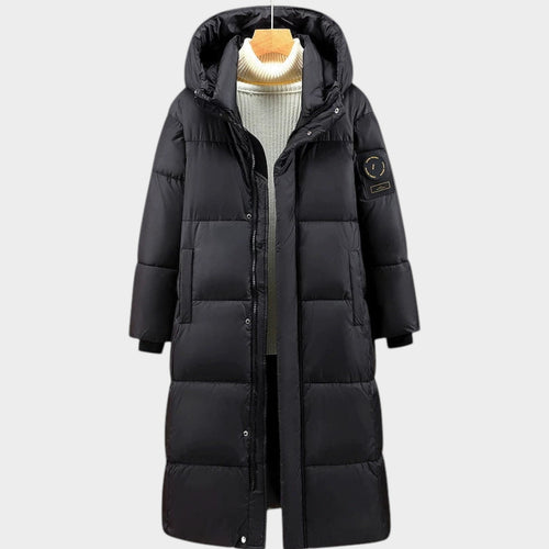 Women’s Winter Parka Coat Quilted Extra Long Hooded Thermal