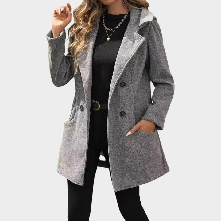 Women’s Coat Double Breasted Coat Longline Lapel