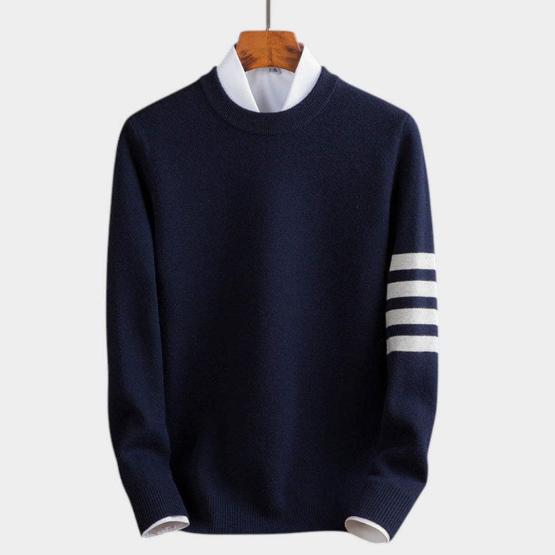 Wool Striped Sleeve Sweater