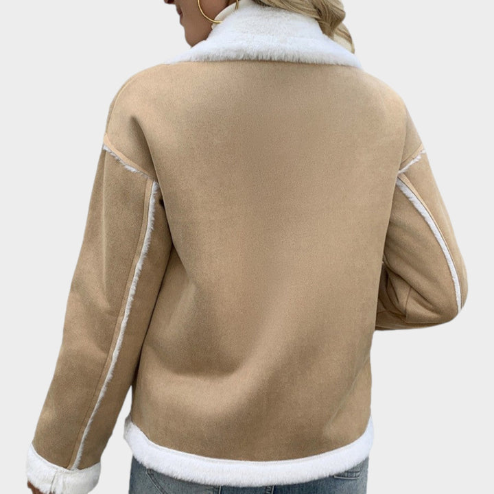 Women’s Fleece Jacket Lapel Collar Practical Pockets