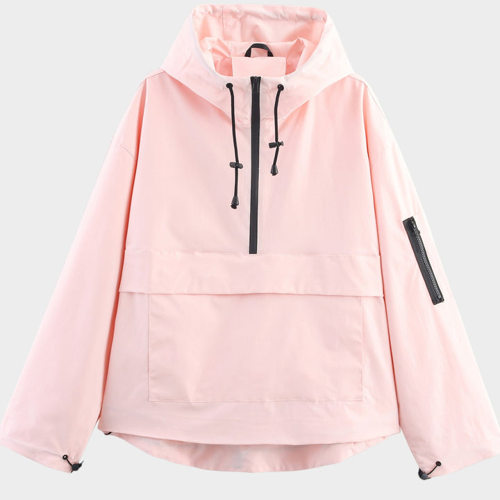 Women’s Hooded Pullover Jacket Triple Protection Features