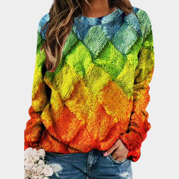 Women’s Knit Sweater Crew Neck Long Sleeve Casual Pullover