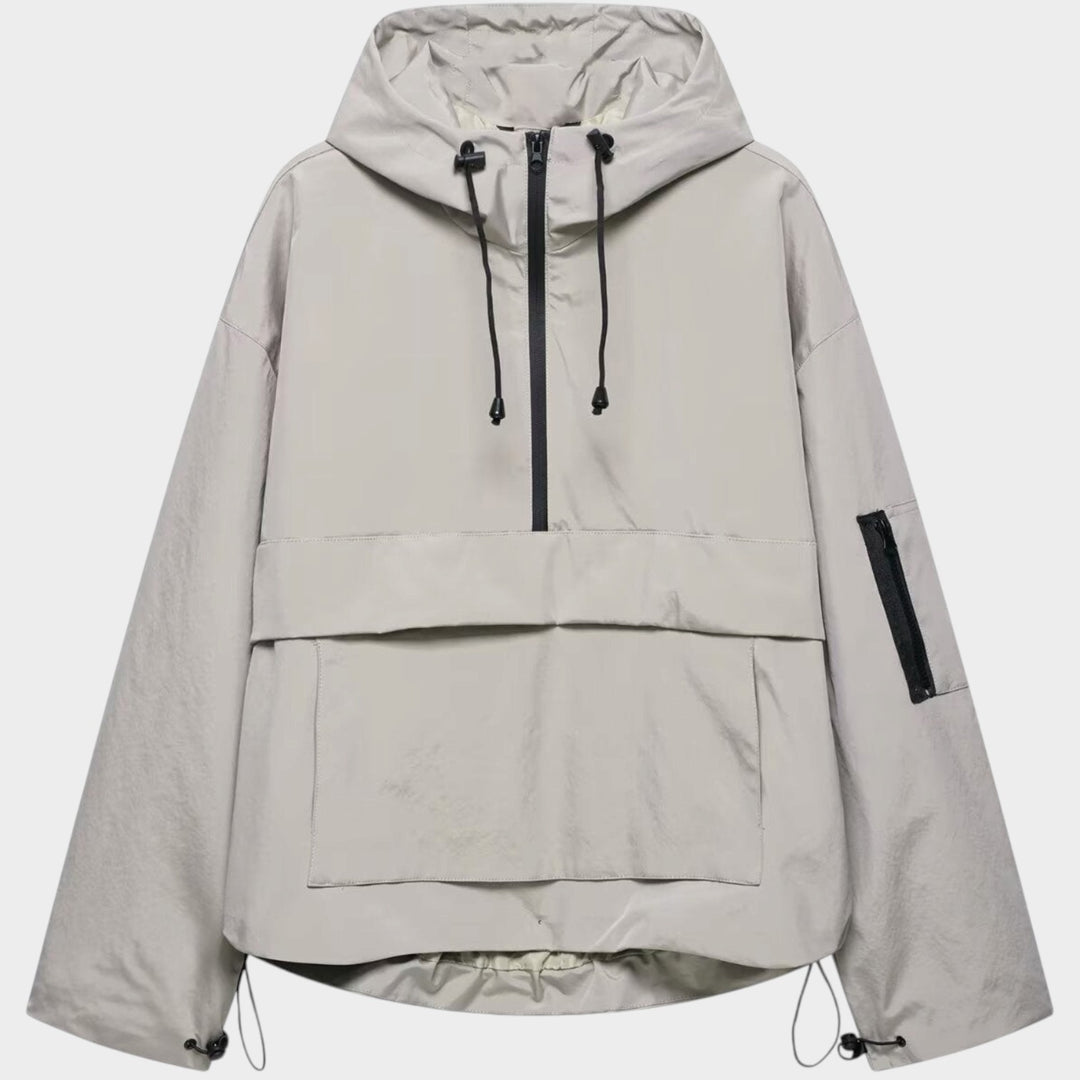Women’s Hooded Pullover Jacket Triple Protection Features