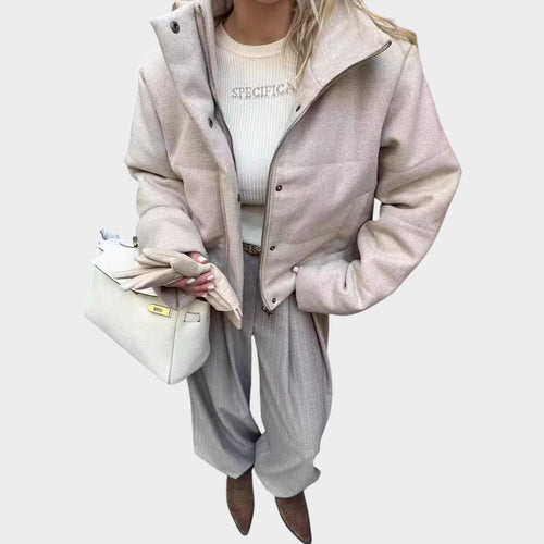 Women’s Puffer Jacket High Collar Padded Zip-Up