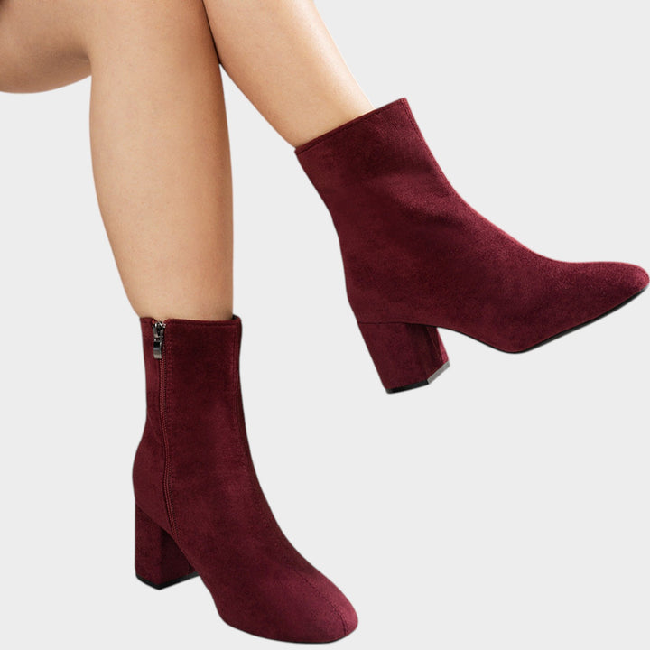Women’s Ankle Boots Block Heel Side Zip