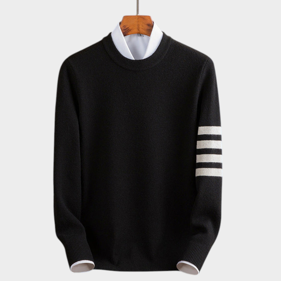 Wool Striped Sleeve Sweater