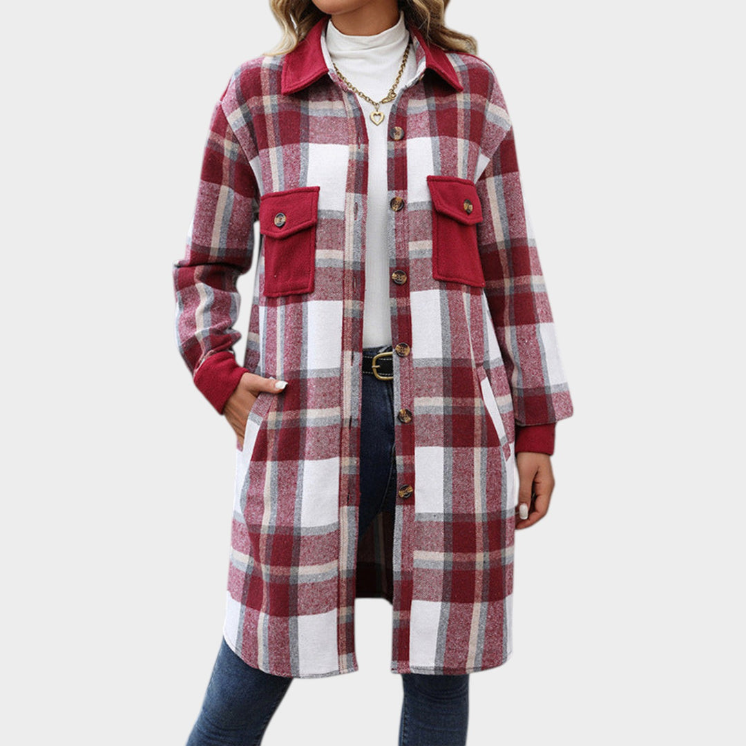 Women’s Plaid Coat Long Sleeve