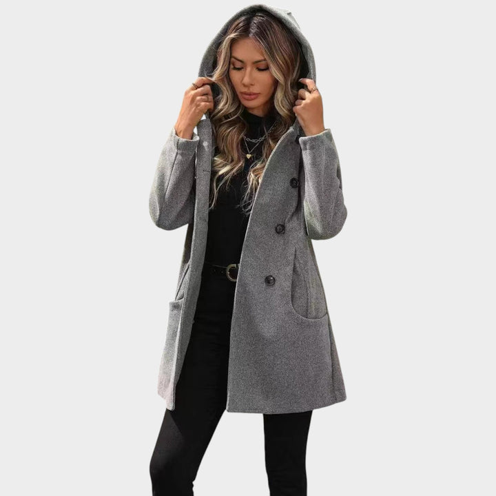 Women’s Button Front Jacket Large Buttons Lapel Collar