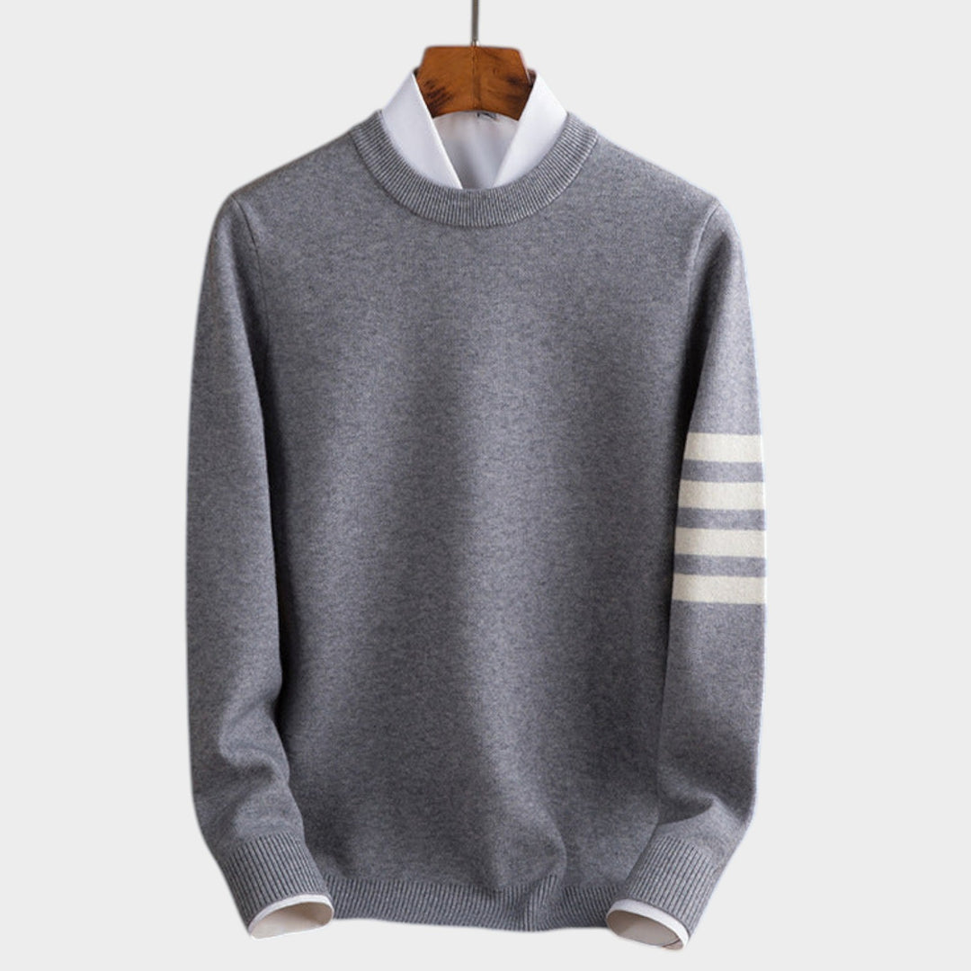 Wool Striped Sleeve Sweater