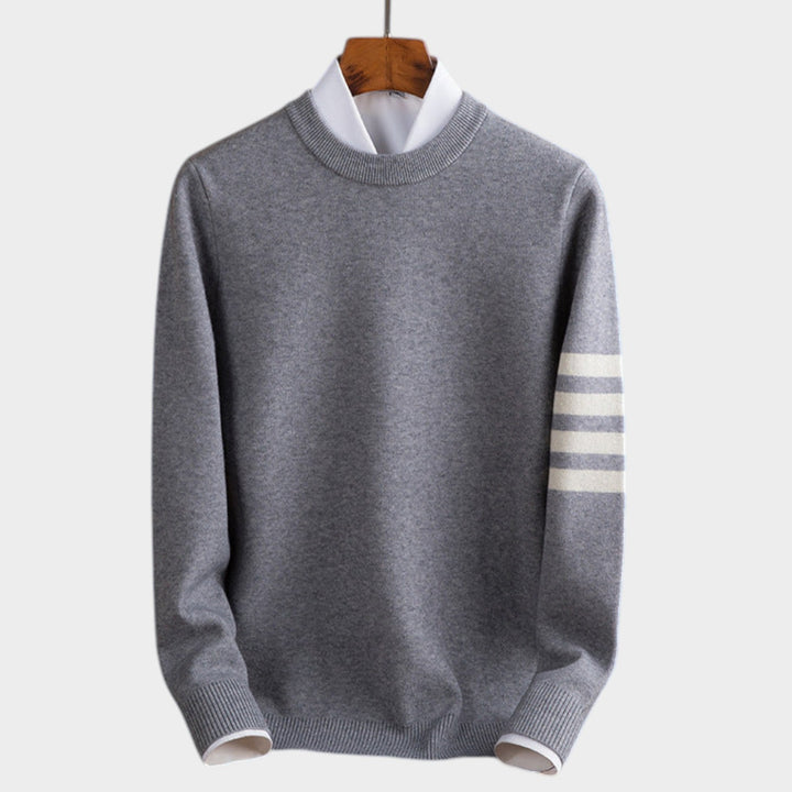 Wool Striped Sleeve Sweater