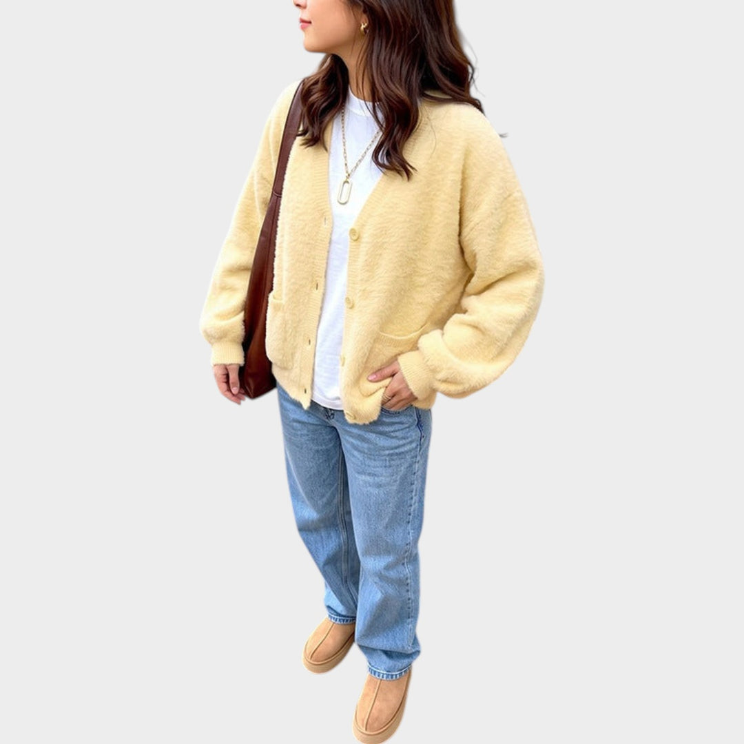 Women’s Casual Knit Cardigan V Neck Button Up