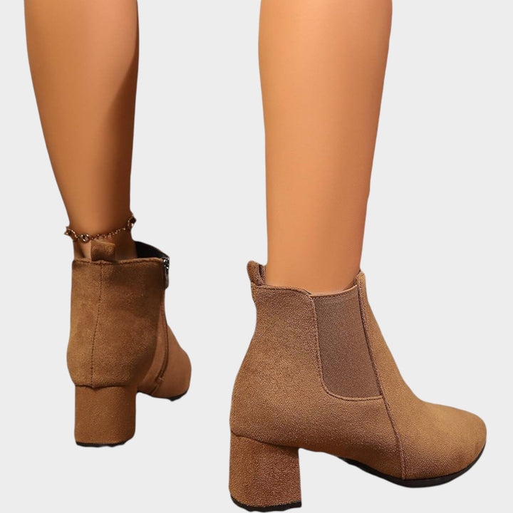 Women’s Ankle Boots Block Heel Side Zipper Classic Style
